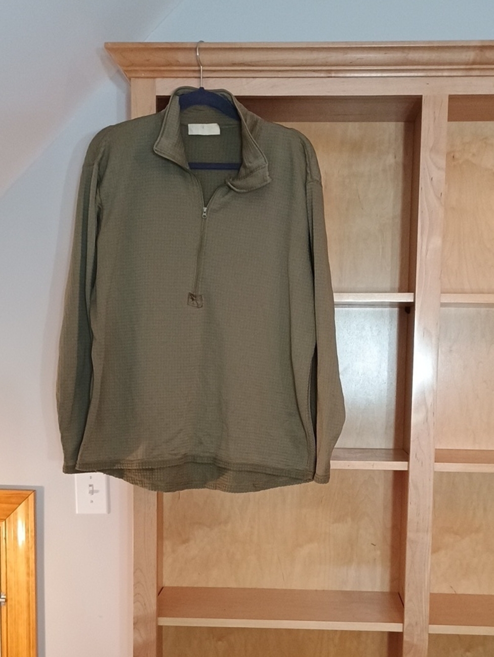Olive Green Quarter-Zip Pullover Fleece Large Regular